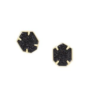 Kendra Scott Color Bar Taylor Black Drusy Earrings